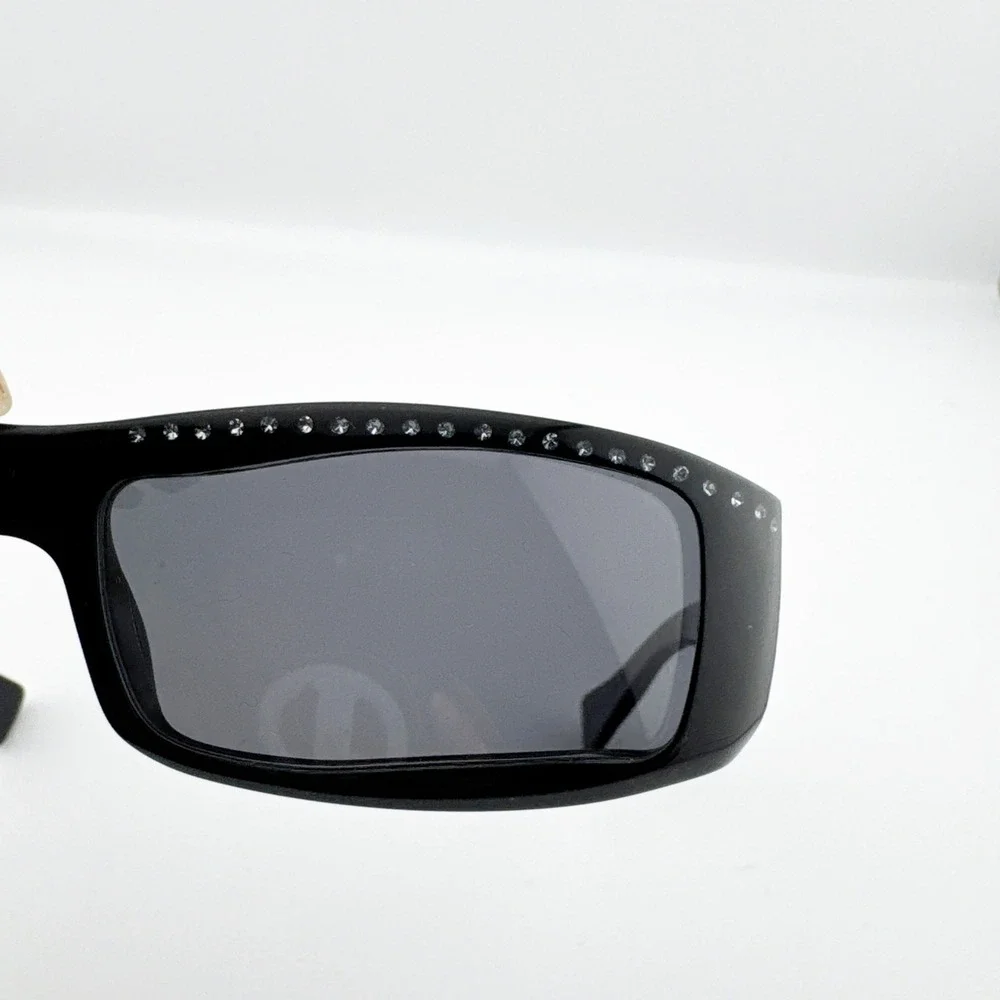 Alain Mikli Y2K‎ Rhinestone Rectangle Sunglasses Women Black Cat 3